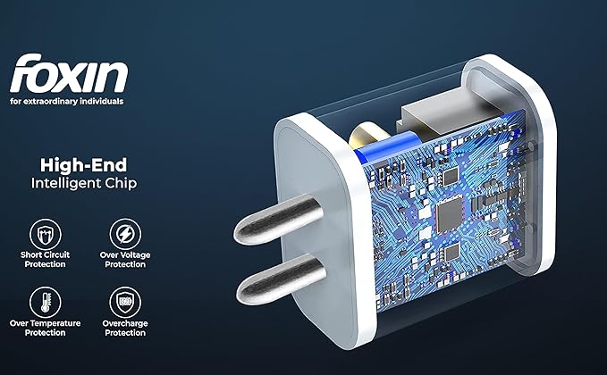 Foxin Mobile Charger Adaptor 2.1Amp - 10W Output - BIS Certified, Made in India with Free Micro USB Cable (FPA-121