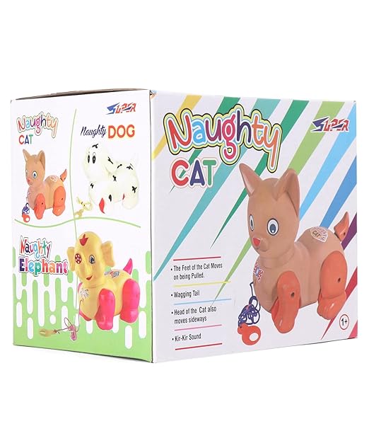 Naughty Cat Pull Along Toy