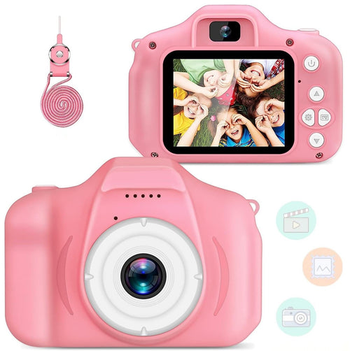 , Kids Selfie Camera Toy 13MP 1080P HD Digital Video Camera for Toddler, Christmas Birthday Gifts for 4+ to 15 Years Old Children (Multicolor) (Pink)
