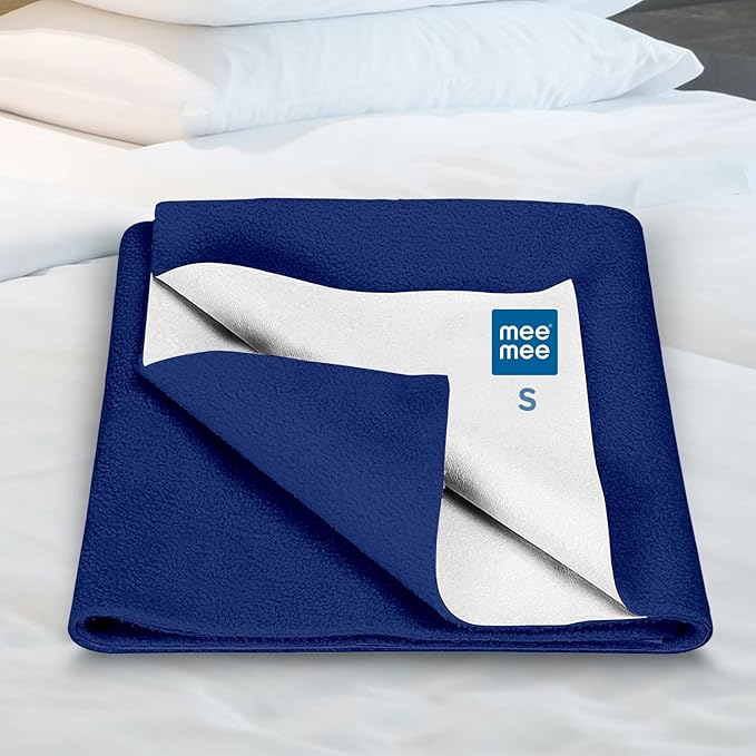 MEE MEE Instadry Cotton Bed Protector Mattress Extra Absorbent, Breathable, Soft and Gentle, Reusable Waterproof Quick Dry Baby Cot Sheet for Infant, 0 to 36 Month,Small- 50x70cm , MEDIUM - 70*100 cm