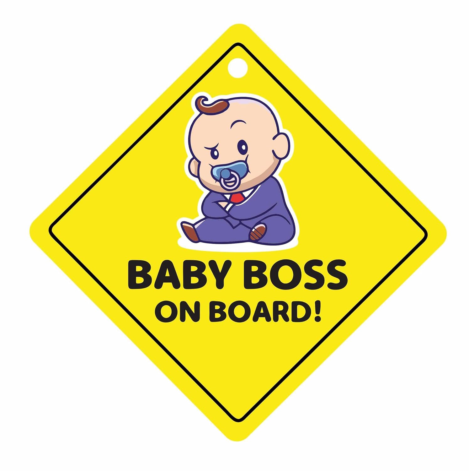 Baby On Board Car Hanging Sign (4.7 X 4.7 Inch) (Baby Boss) PACK OF 2