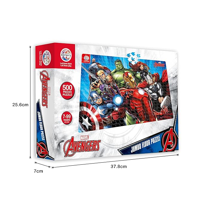 RATNA'S Kids Marvel Avengers 500 Pieces Jumbo Floor Jigsaw Puzzle (Size: 98 Cm X 67 Cm)
