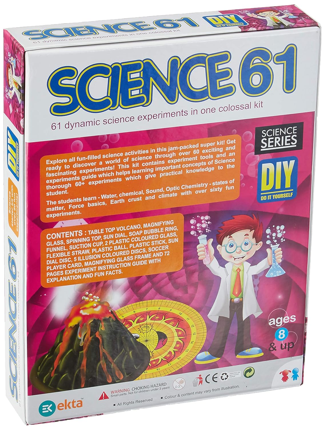 EKTA Science Kit (Multicolor, 61 Experiments),for-Ages 8 & up