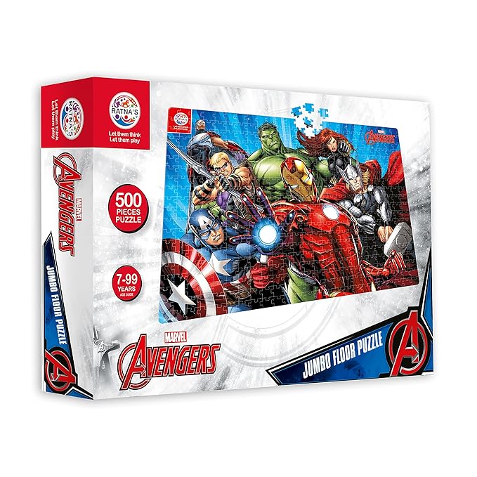 RATNA'S Kids Marvel Avengers 500 Pieces Jumbo Floor Jigsaw Puzzle (Size: 98 Cm X 67 Cm)