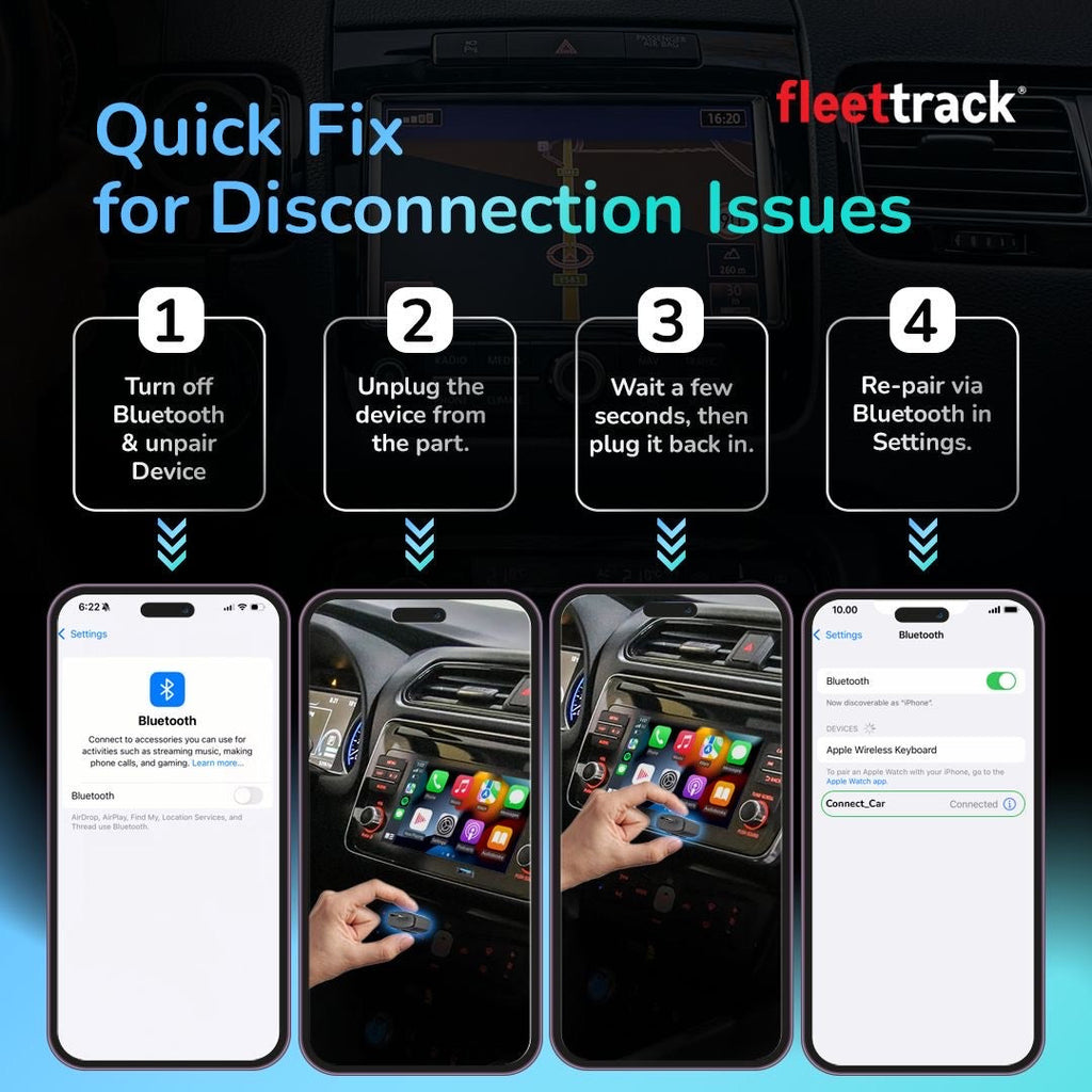 Fleettrack Connect™ 2-in-1 CarPlay Adapter | Wireless CarPlay & Android Auto