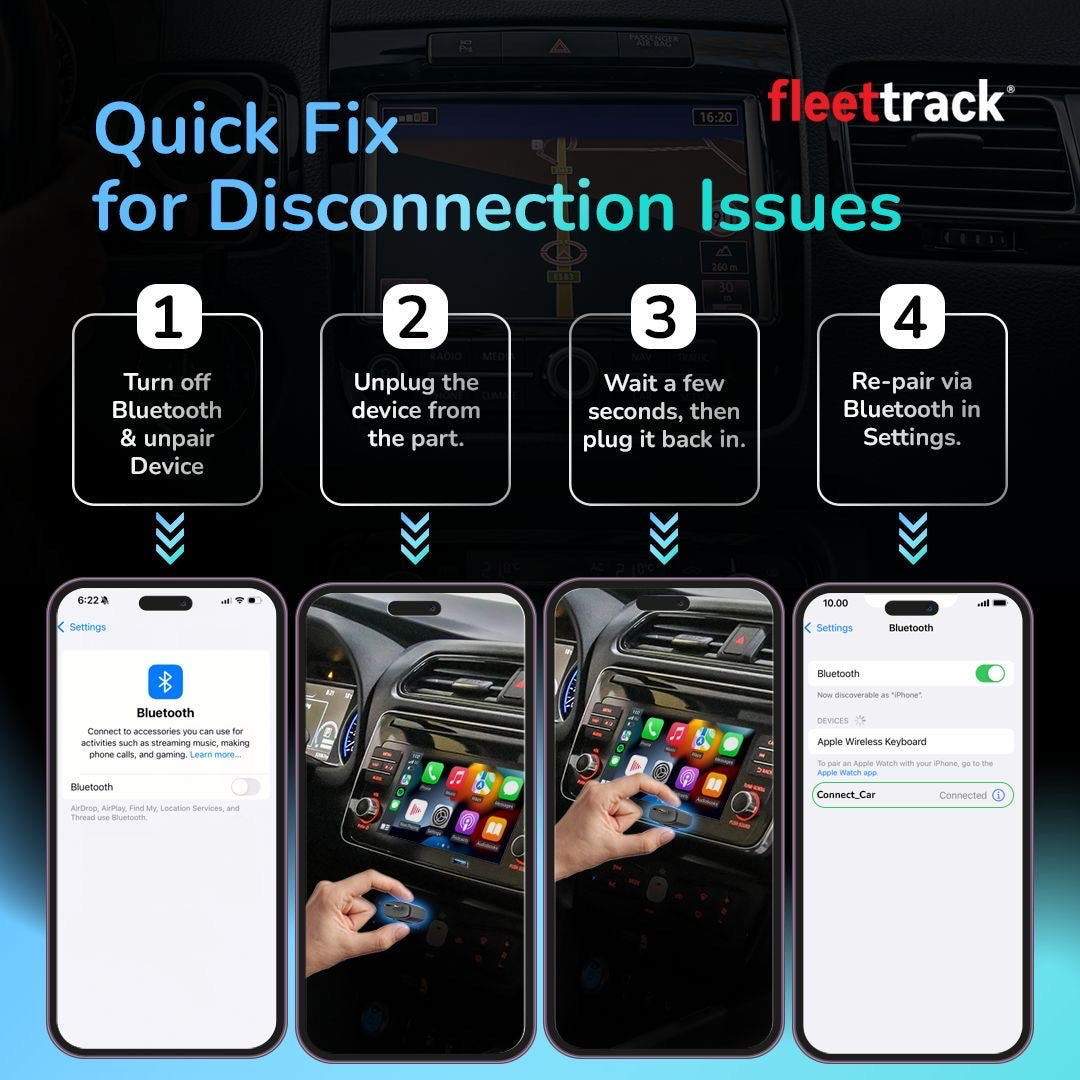 Fleettrack Connect™ 2-in-1 CarPlay Adapter | Wireless CarPlay & Android Auto