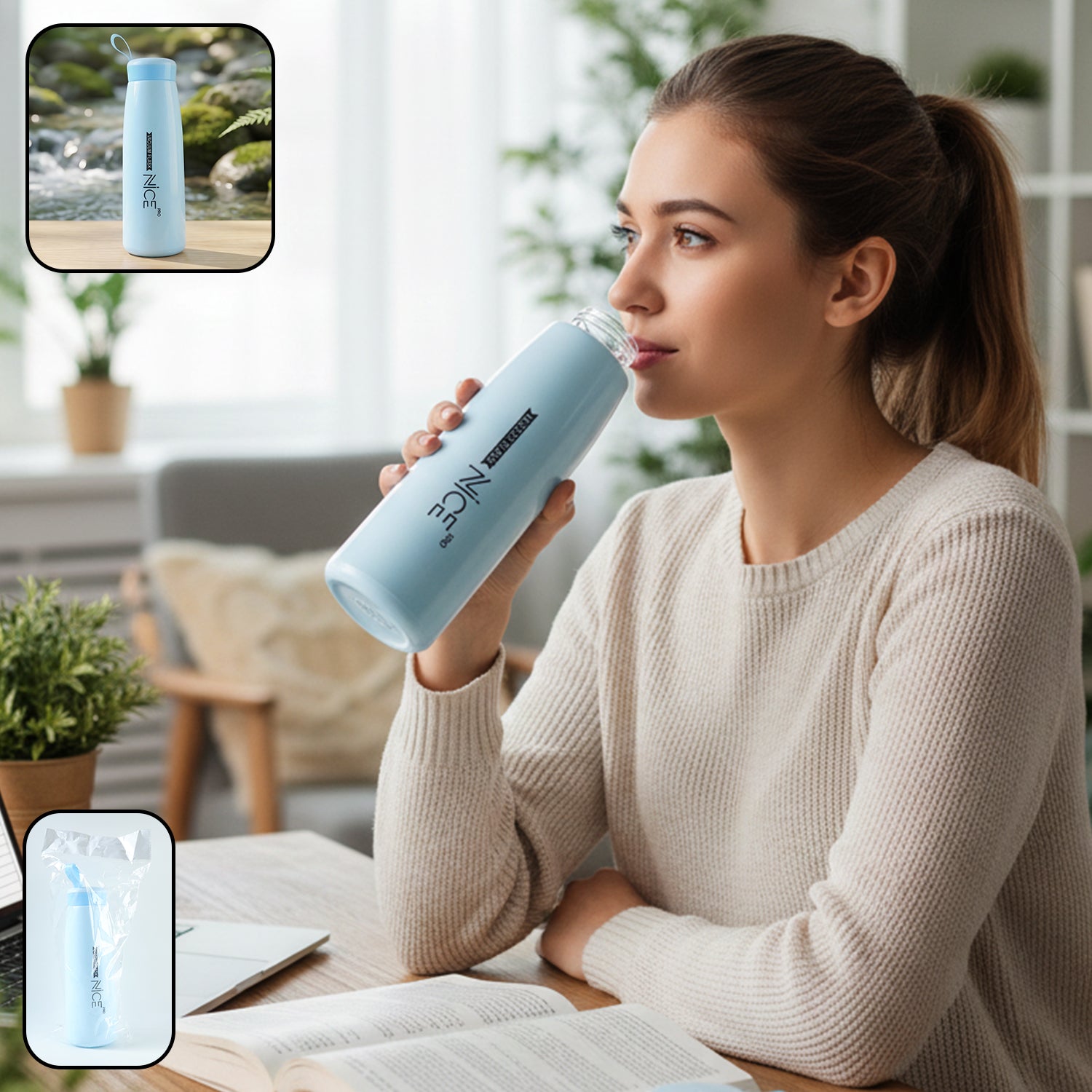 Plastic Water Bottle (1 Pc 800 Ml Mix Color)