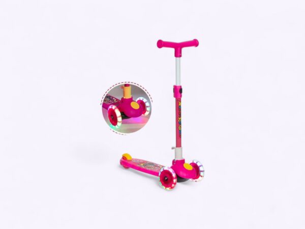 Kick Scooter With LED Light wheels | Made In India – Scooty PINK