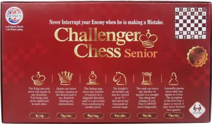 Challenger Chess Senior.Develop Strategy Building and Concentration with this amazing chess set Party & Fun Board Game
