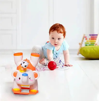 Elephant Musician For Kids, Fun Blowling Ball, Light & Sound, Inverted Walking  (Multicolor)