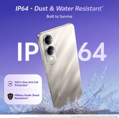 VIVO T4 Lite 5G 4GB RAM, 128GB Storage, Titanium Gold | 6.74'' HD+ 90Hz LCD | Dimensity 6300 | 50MP Dual AI Camera | Android 14 | 6000mAh Battery | IP64 | Side Fingerprint | 15W Charging | Dual SIM