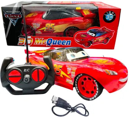 RC McQueen Remote Control Car For Kids 3–10 Years – 3D Lights, Rechargeable Battery  (Multicolor)