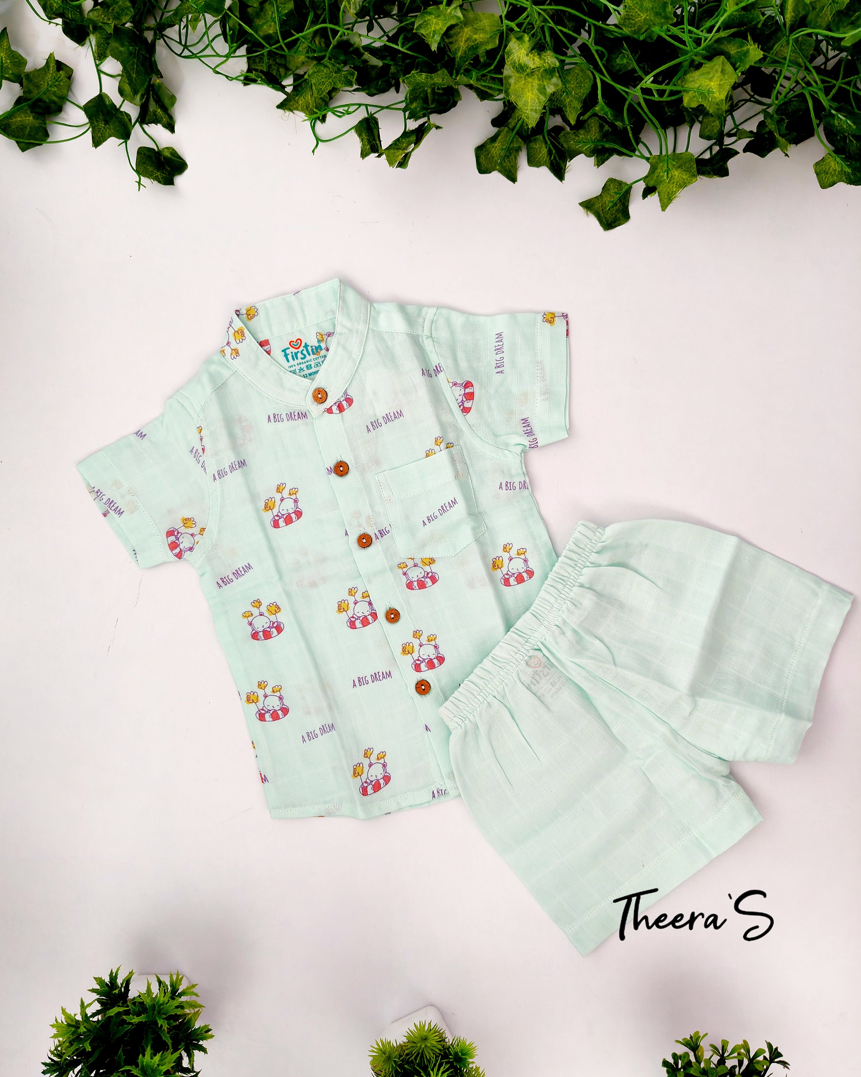 FIRSTIN HALF SLEEVE CO-ORDS Muslin