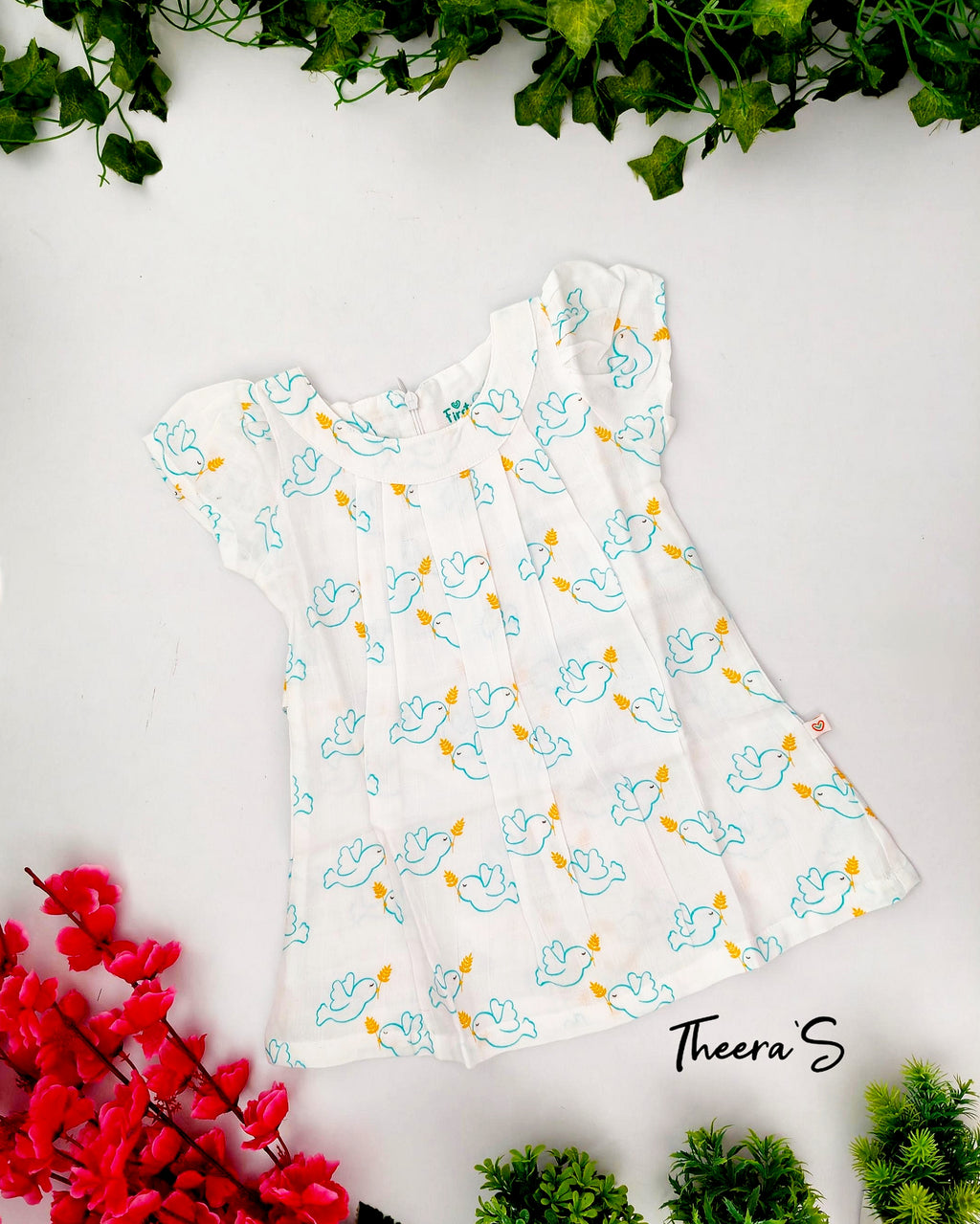 FIRSTIN MUSLIN ZIP TYPE FROCK