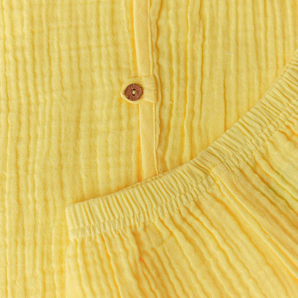 FIRSTIN CRINKLED MUSLIN LOOPS JABLA SHORTS SET (0-24 Months) Sleeveless