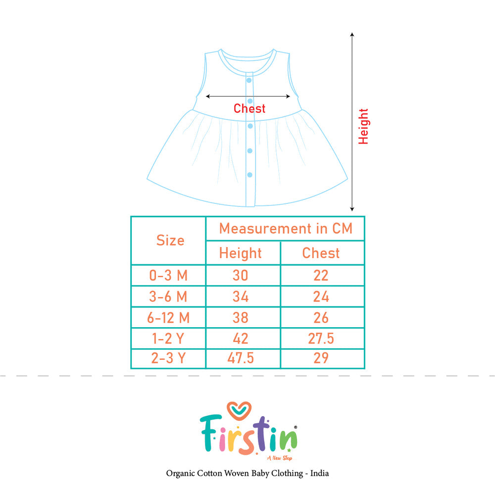 FIRSTIN FRONT BUTTON FROCK (0-3 Years)