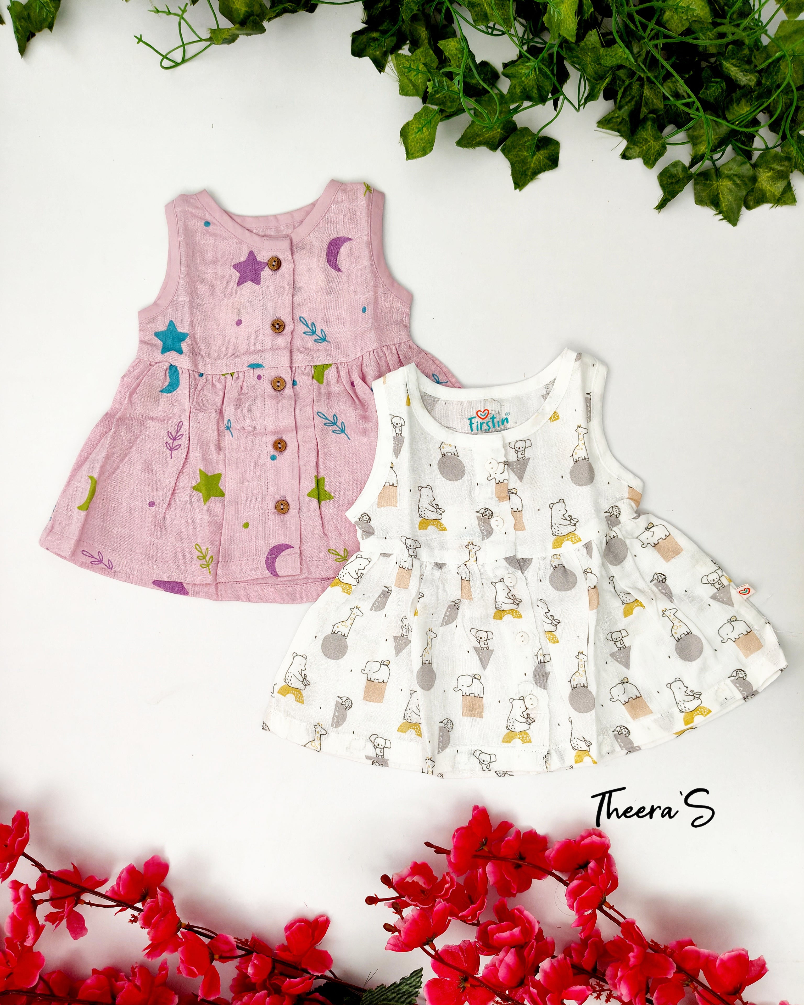 FIRSTIN FRONT BUTTON FROCK (0-3 Years)