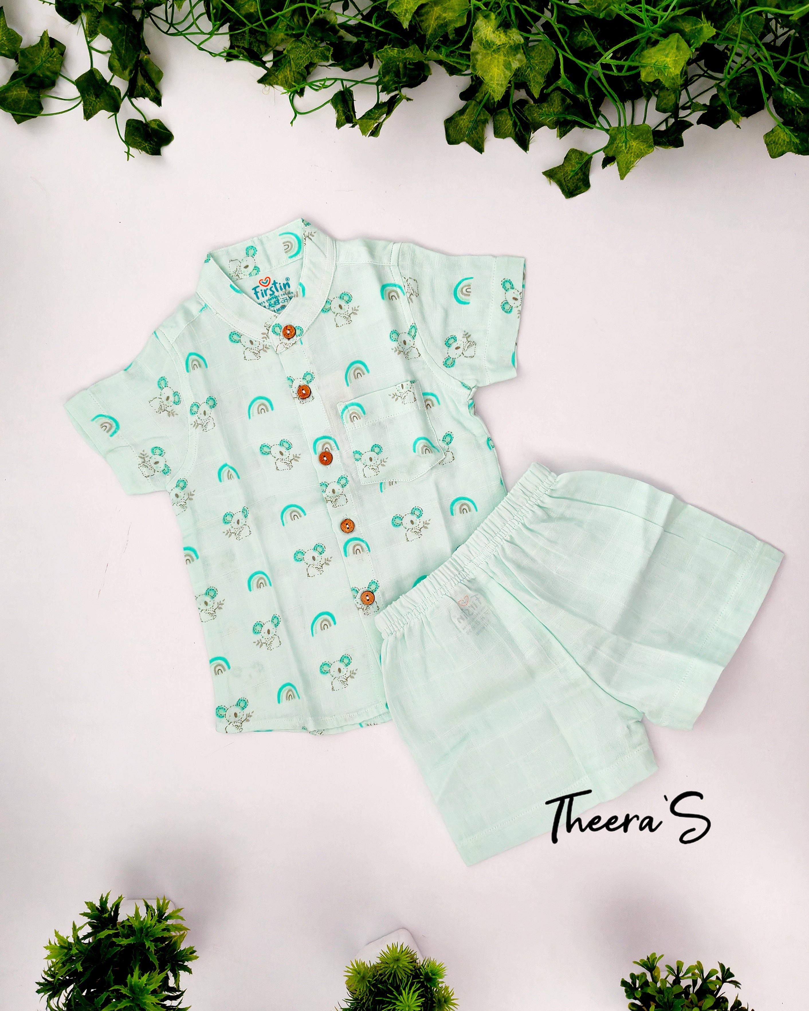 FIRSTIN HALF SLEEVE CO-ORDS Muslin