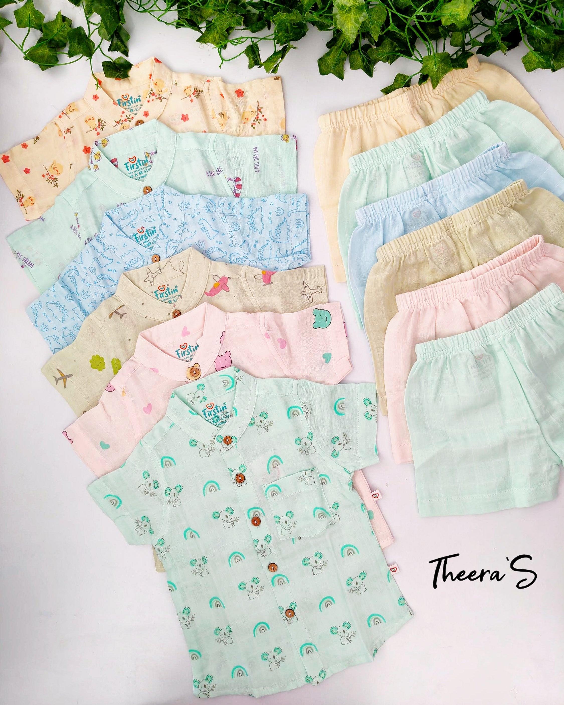 FIRSTIN HALF SLEEVE CO-ORDS Muslin