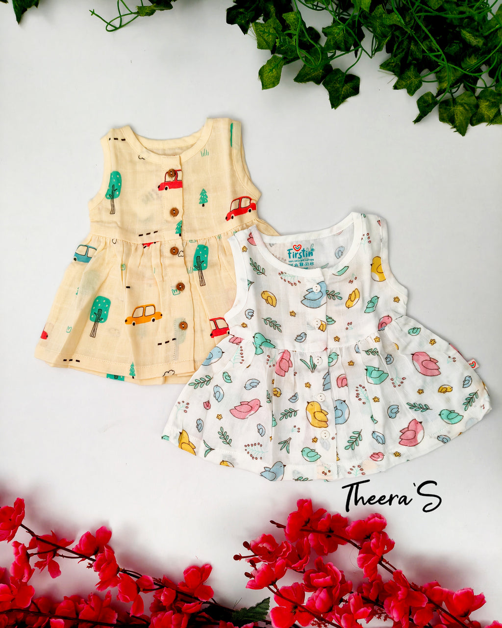 FIRSTIN FRONT BUTTON FROCK (0-3 Years)