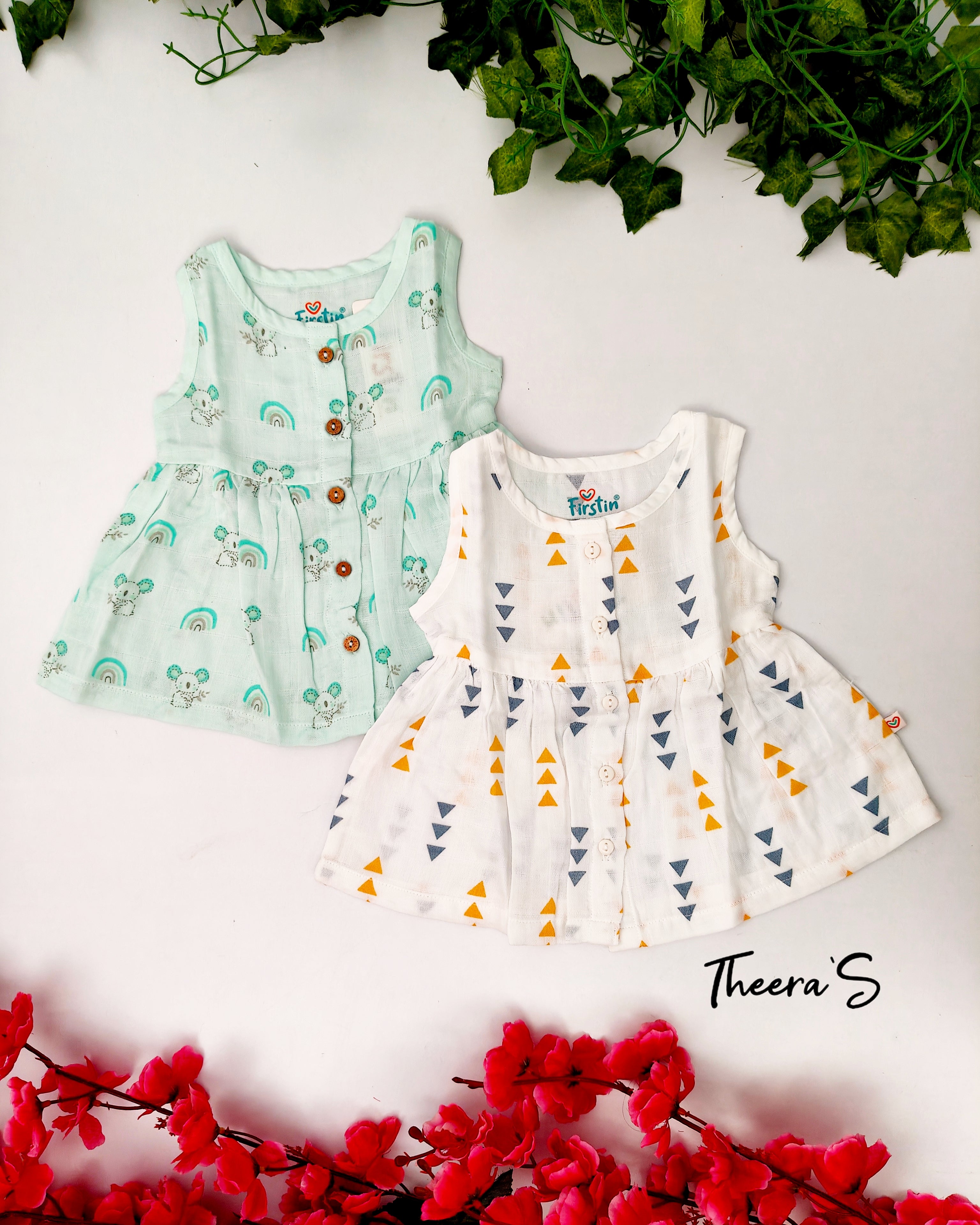 FIRSTIN FRONT BUTTON FROCK (0-3 Years)