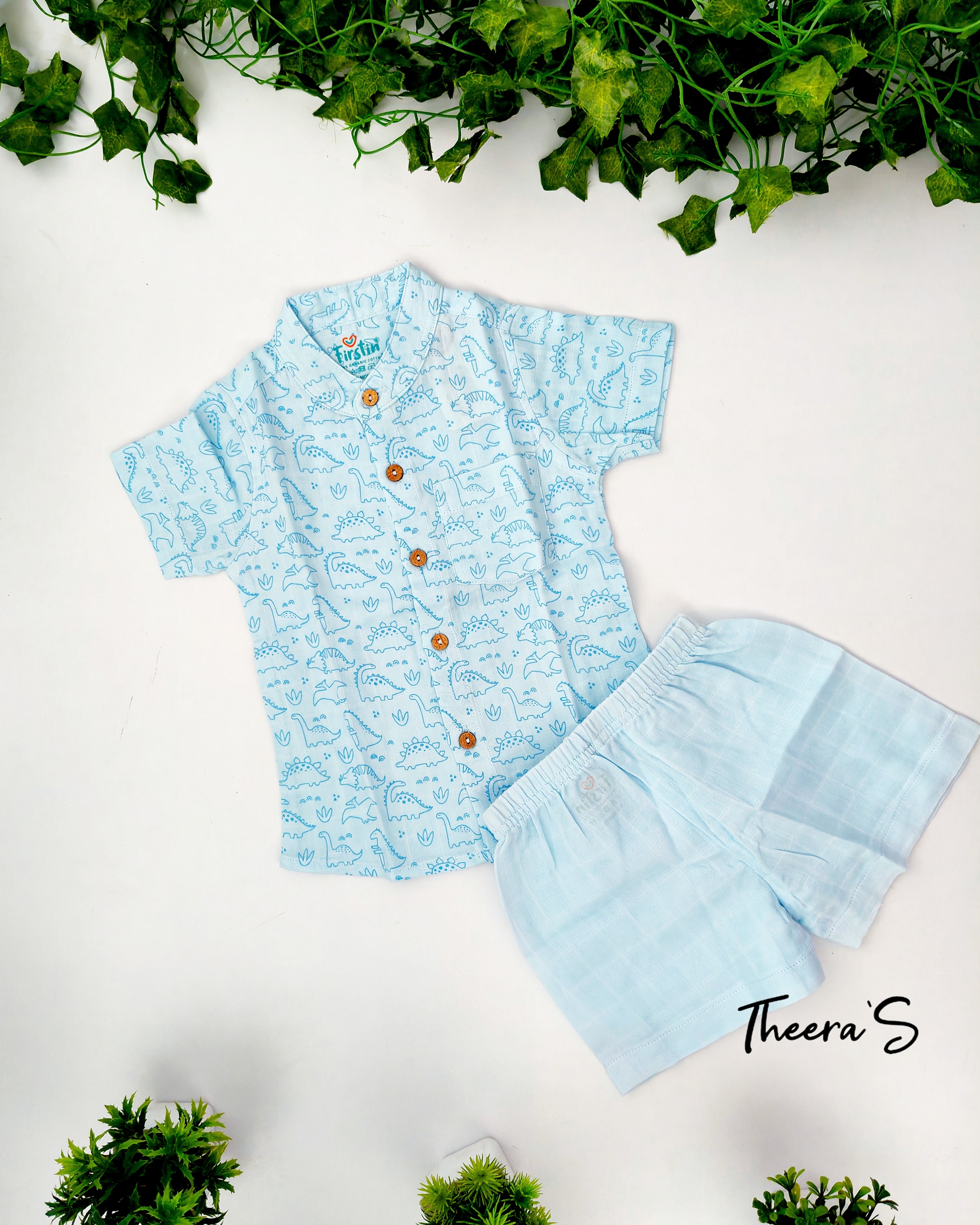 FIRSTIN HALF SLEEVE CO-ORDS Muslin