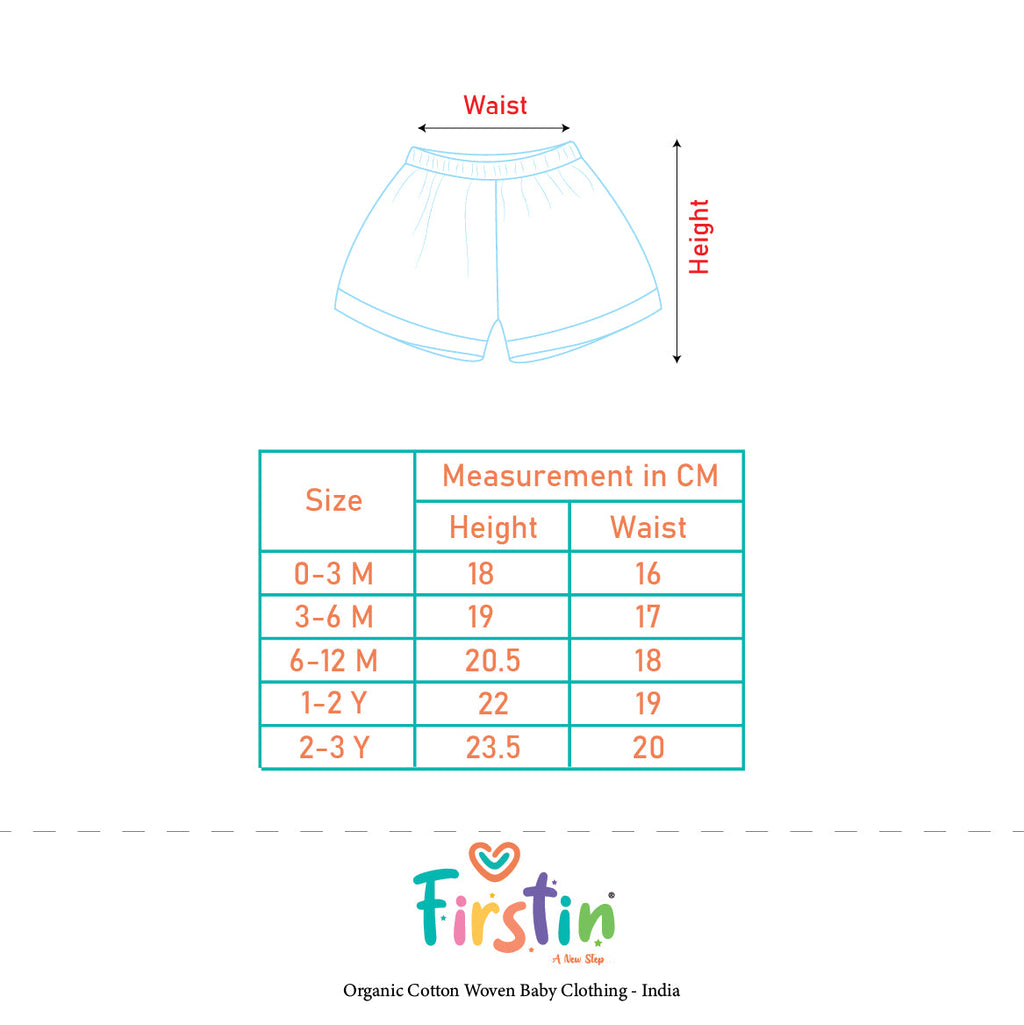 FIRSTIN CRINKLED MUSLIN LOOPS JABLA SHORTS SET (0-24 Months) Sleeveless