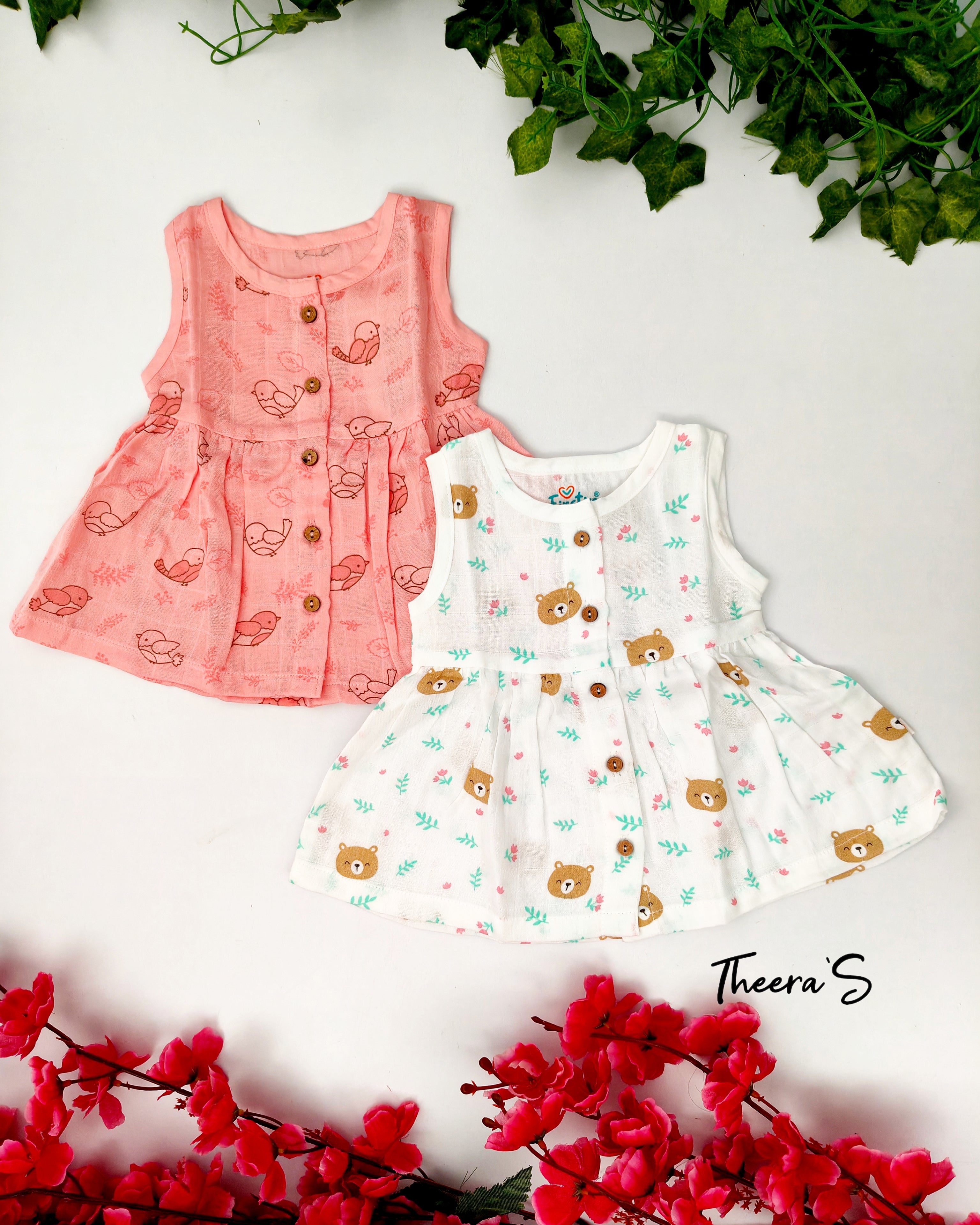 FIRSTIN FRONT BUTTON FROCK (0-3 Years)