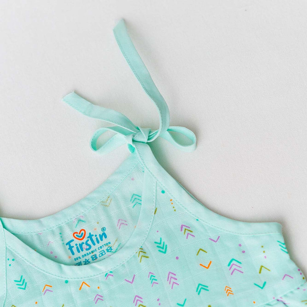 FIRSTIN Muslin Knotted Frock