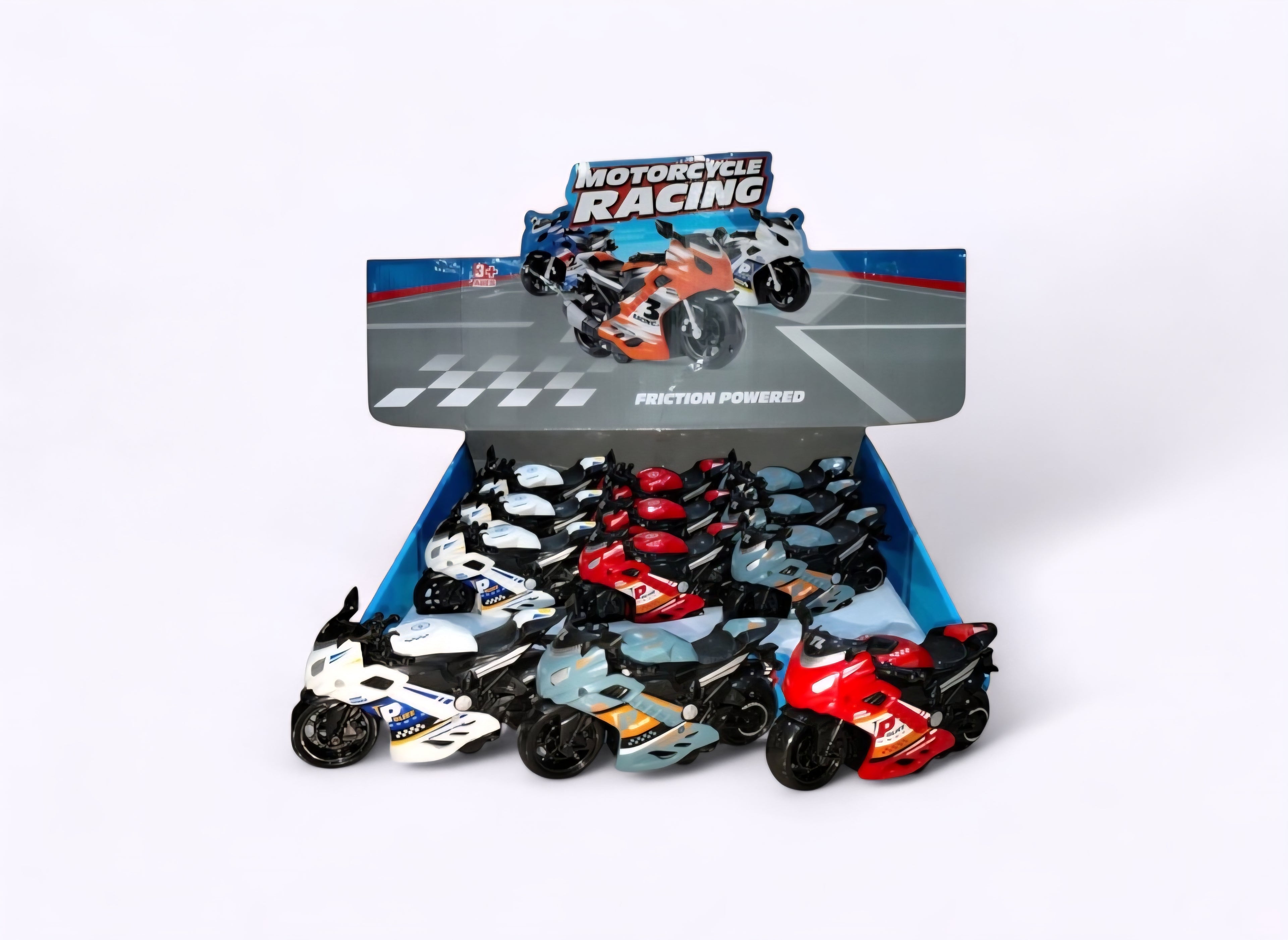 Friction Racing Motorcycle Set Of 3
