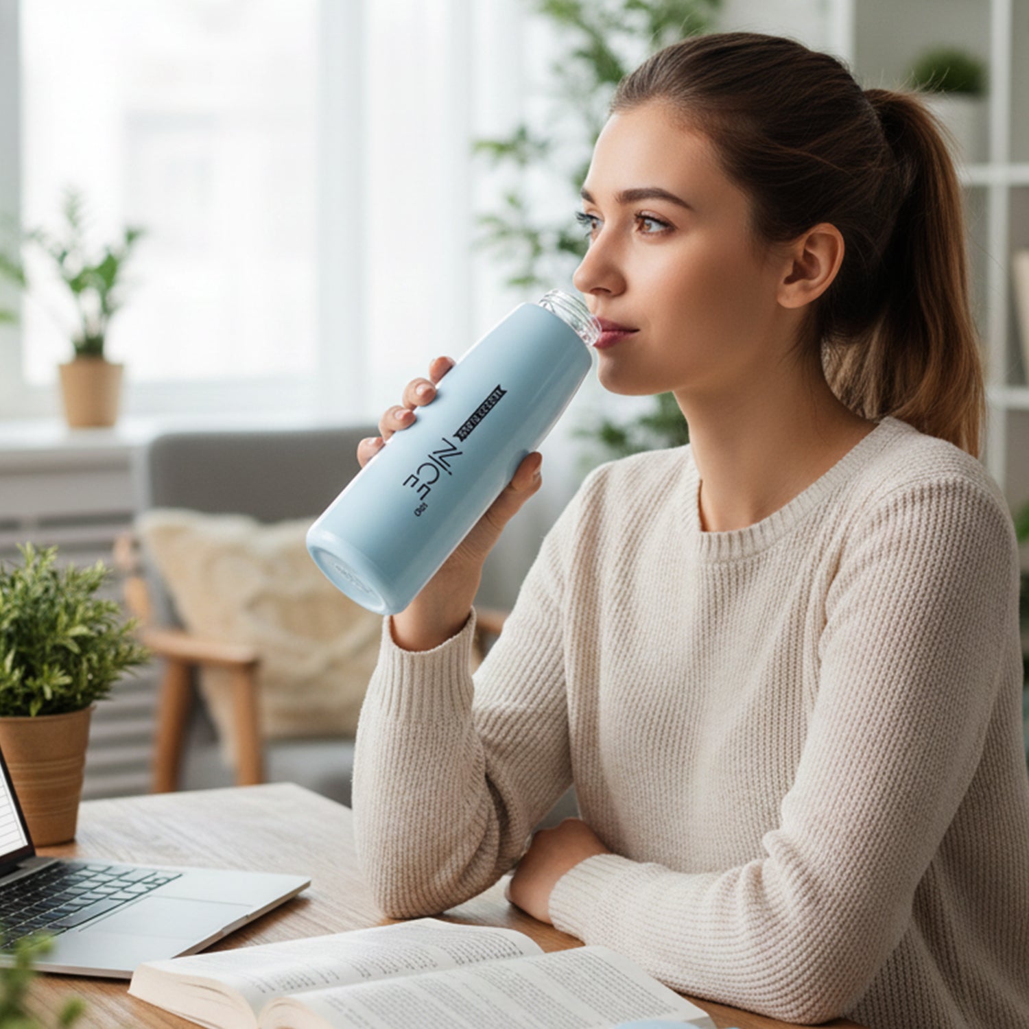 Plastic Water Bottle (1 Pc 800 Ml Mix Color)